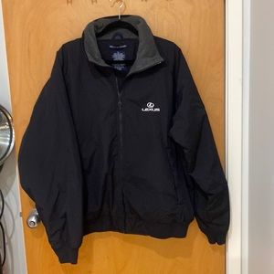 Black nylon men’s jacket with fleece lining